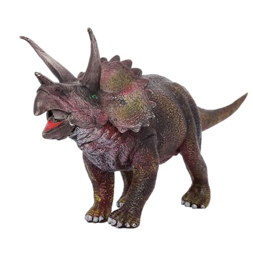 AUTOECHO Triceratops Figur Spielzeug, Dinosaurier-Actionfigur, Mit beweglichem Mund, realistischen kleinen Dinosaurierfiguren, Simulationsmodell für Lernspielzeug von AUTOECHO