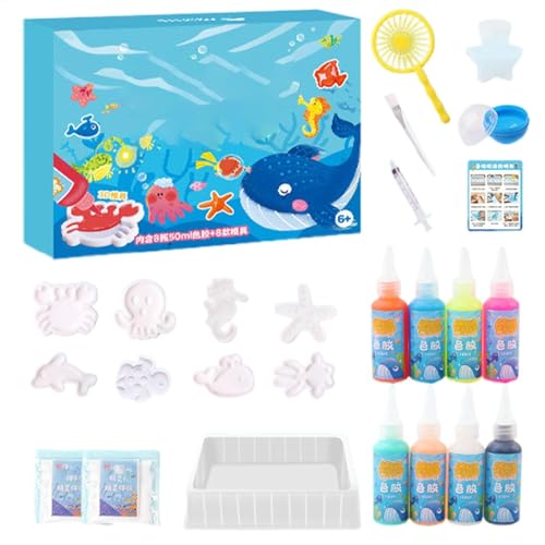 AUTOECHO Wasser Elfen Spielzeug Kit, Elfen Spielzeug Kit Mit 8 Magische Gele Und 8 Meer Kreatur Formen, Wasser Gelee Kreativ Set, Handmade DIYs Kunsthandwerk Aqua Gel Spielzeug Für Kinder von AUTOECHO