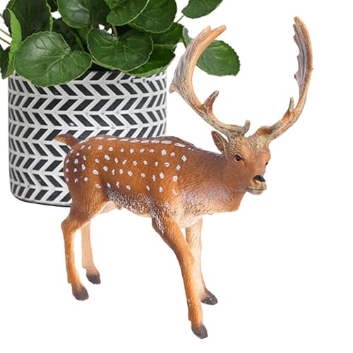 AUTOECHO Whitetail Fawn Figur, Hirschfiguren Wohnkultur - Whitetail Statuen Tierkreatur Hirschfiguren - Kleine Kuchen -Wildlife Spielen Bildungsspielzeug für & Desktop von AUTOECHO