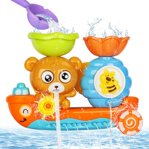 AUTOWNLUX Badewannenspielzeug ab 1 2 3 4 Jahr, Badespielzeug Baby ab 6-18 Monate, Badewanne Spielzeug, Wasserspielzeug Badewanne für Baby, Kinder von AUTOWNLUX