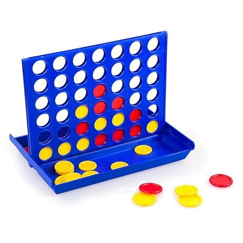 PLAYZOCO 4 Streifen Tischset, Verbinden Sie 4, Vier in Linea, Brettspiel für Kinder, Reise Brettspiel, 11,5 cm Breite, 8 cm Tiefe und 8,5 cm Höhe, geeignet für Kinder und Erwachsene, Mini-Version von AUTOZOCO