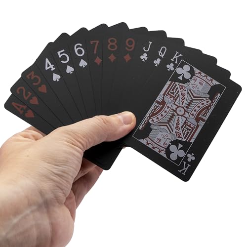 PLAYZOCO Poker-Deck aus Kunststoff, wasserdicht, Poker-Deck, PVC, wasserdicht, Poker-Karten, professionelles Kunststoff-Poker-Deck (Rot) von AUTOZOCO