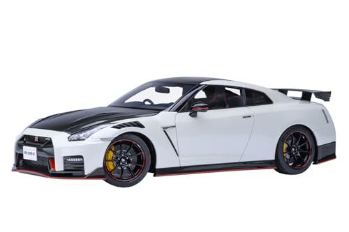 AUTOart 2022 GT-R (R35) Special Edition RHD (Rechtslenker) Brilliant White Pearl mit Carbon-Haube und Top 1/18 Modellauto AA77501 von AUTOart