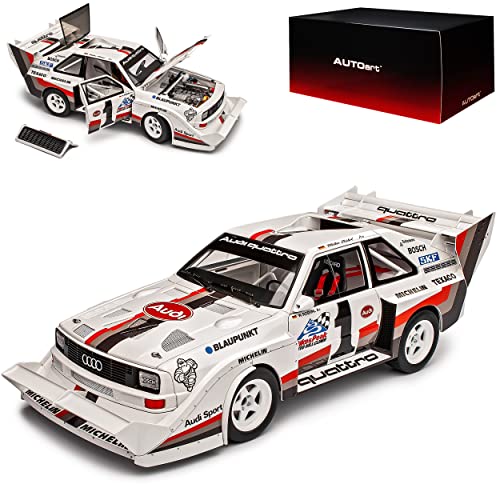 AUTOart A*U*D*I Sport Quattro S1 Gewinner Rallye Pikes Peak 1987 Röhrl 88700 1/18 Modell Auto mit individiuellem Wunschkennzeichen von AUTOart