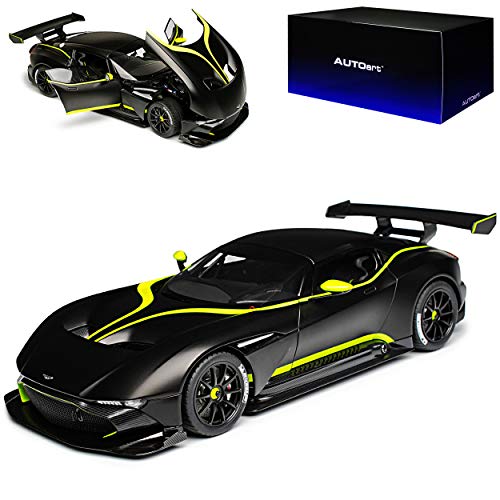 AUTOart Aston Martin Vulcan Coupe Matt Schwarz mit Streifen in Grün 70262 Ab 2015 1/18 Modell Auto mit individiuellem Wunschkennzeichen von AUTOart