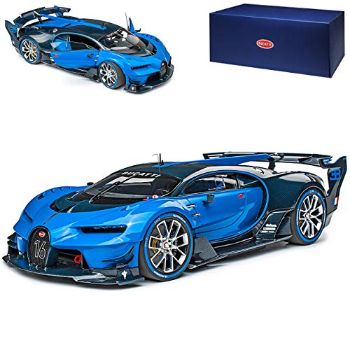 AUTOart Bugatti Chiron Vision GT Gran Turismo Coupe Blau mit Schwarz Ab 2016 70986 1/18 Modell Auto mit individiuellem Wunschkennzeichen von AUTOart