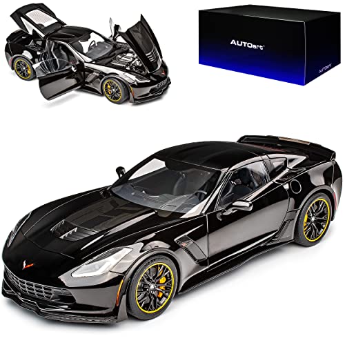 AUTOart Chevrolet Corvette C7 Z06 C7R Edition Schwarz Modell Ab 2013 Version 2015 71257 1/18 Modell Auto von AUTOart