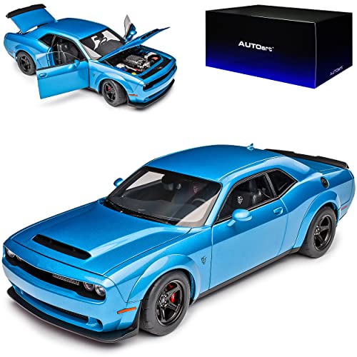 AUTOart Dodge Challenger Demon SRT Hellcat Widebody LC Coupe Blau Modell Ab 2008 Version ab 2018 71747 1/18 Modell Auto von AUTOart