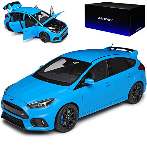 AUTOart Ford Focus RS Blau 5 Türer 3. Generation 2010-2018 Version Ab Facelift 2015 72953 1/18 Modell Auto mit individiuellem Wunschkennzeichen von AUTOart