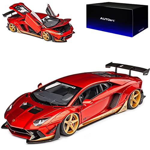 AUTOart Lamborgihini Aventador S Coupe Rot mit Gold Liberty Walk Ab 2017 79182 1/18 Modell Auto von AUTOart