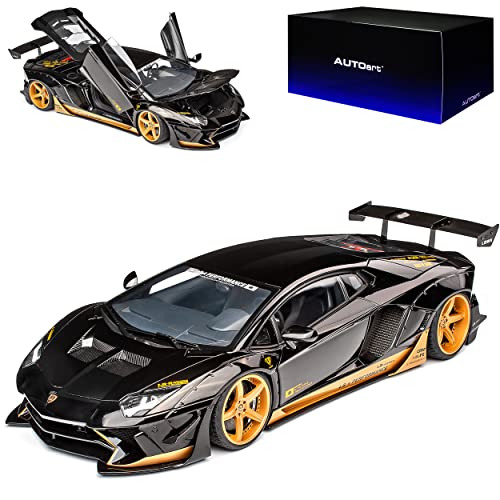 AUTOart Lamborgihini Aventador S Coupe Schwarz mit Gold Liberty Walk Ab 2017 79184 1/18 Modell Auto von AUTOart