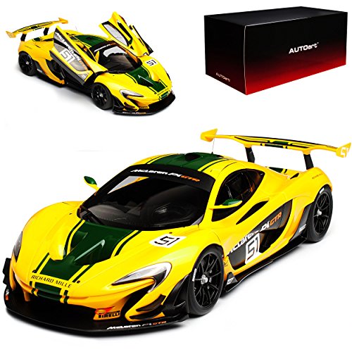 AUTOart McLaren P1 GTR Gelb Gruene Streifen Coupe Ab 2015 81544 1/18 Modell Auto mit individiuellem Wunschkennzeichen von AUTOart