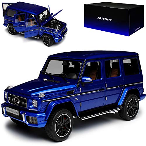 AUTOart Mercedes-Benz G-Klasse G63 AMG 5 Türer Designo Mauritius Blau Baujahr 2017 76324 1/18 Modell Auto mit individiuellem Wunschkennzeichen von AUTOart