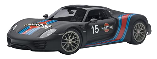 AUTOart Porsche 918 Spyder Martini-Echelle 1/18, 77929, Mattschwarz/blau/rot von AUTOart