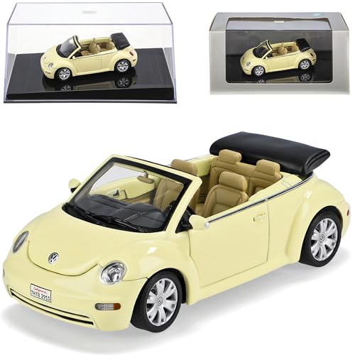 AUTOart Volkwagen New Beetle Cabrio Gelb Beige 1/43 Auto Art Modellauto Modell Auto von AUTOart