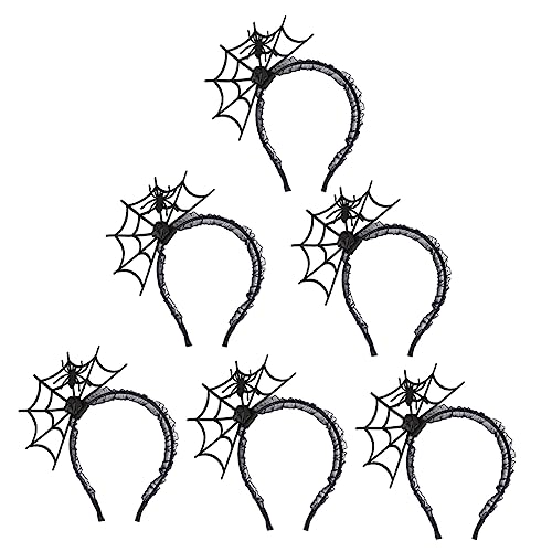 AUTSUPPL 1 Satz 6 Stk Spinnennetz-Stirnband Spinnenkopfschmuck Make-up-Haarband Halloween-Haarbänder halloween haarreif halloween headband haarpin Haarspange Cosplay-Stirnbänder Stoff Black von AUTSUPPL