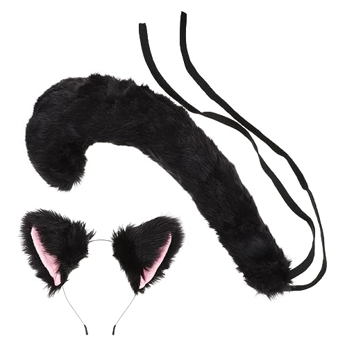 AUTSUPPL 1 Set Katzenohren Stirnband Cosplay Anzug Auffälliger Kopfschmuck Katzenschwanz Tiere Requisite Stirnband Kostüm Deko Haarband Tiere Ohr Stirnband Katzenkostüme Requisiten von AUTSUPPL