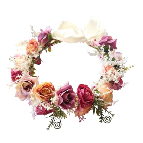 AUTSUPPL 1stk Blumenkopfschmuck Für Die Braut Haarschmuck Mit Blumen Hochzeits-haarband Stirnband Foto Requisiten Verstellbare Blumenstirnbänder Für Mädchen Haarschmuck Für Damen Mädchen von AUTSUPPL