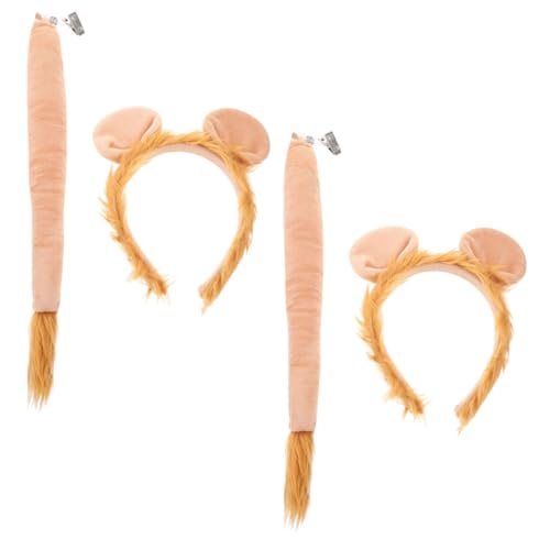 AUTSUPPL 2 Sets Löwen Stirnband Löwen Kostüm Zubehör Löwen Kopfbedeckung Cosplay Stirnband Affen Kostüm Requisiten Kinder Tier Cosplay Kostüm Löwen Kostüm Für Erwachsene von AUTSUPPL