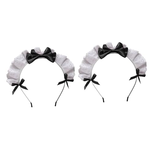 AUTSUPPL 2 Stück Haarreifen Mädchen Party Kopfschmuck Weiblich Cosplay Haarreifen Schleifen Kopfbedeckung Haarschmuck Für Damen Und Mädchen Stirnbänder Set Elastische Haarbänder 2 von AUTSUPPL