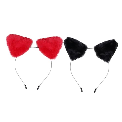 AUTSUPPL 2st Fuchsohren Stirnband Rotes Stirnband Fotografie Haarband Frauen Stirnband Katze Cosplay Haarband Kopfbedeckung Mit Fuchsohren Cosplay-katzenhaar-accessoires Haarbänder Metall von AUTSUPPL