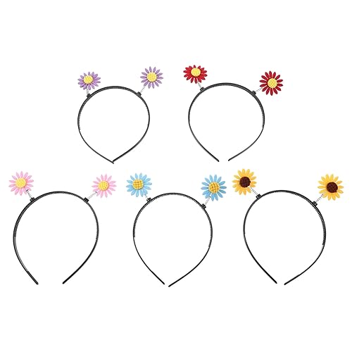 AUTSUPPL 5St Party-Haarreifen Haarschmuck aus Sonnenblumen Kopfschmuck für Kinder Haarband Frühlingshafte Haarreifen für Kinder Kinderhaarschmuck mit Blumenmotiv Party-Kopfbedeckung von AUTSUPPL