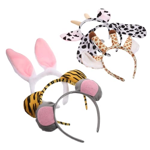 AUTSUPPL 6 Stück Cartoon Tier Stirnband Für Kinder Partygeschenke Kinder Stirnband Schönes Stirnband Party Haar Accessoire Performance Haarband Cartoon Tier Kopfschmuck Ohr von AUTSUPPL