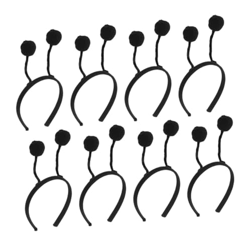 AUTSUPPL 8st Tierisches Stirnband Plüsch Pom Pom Bopper Cosplay-party-haarbänder Tier-party-stirnband Haarbandverzierung Bugs-antennen-stirnband Biene Cosplay Kopfschmuck Eisendraht Black von AUTSUPPL