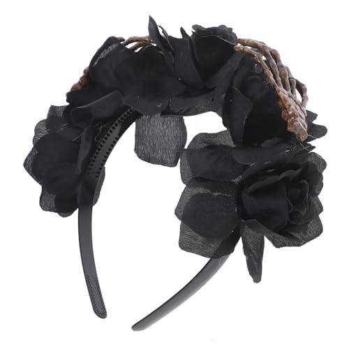 AUTSUPPL Halloween Haarschmuck Halloween Stirnband Halloween Haarreifen Halloween Rollenspielzubehör Haarreifen Party Haarband Halloween Stirnband Mit Schwarzen Blumen Neuartiges von AUTSUPPL