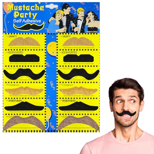 AUYAO Schnurrbart Selbstklebend Set 12 Pcs Selbstklebende Gefälschte Schnurrbärte Neuartige Falscher Schnurrbart Falscher Bärte für Party Weihnachtsfeier Geburtstag Halloween Mottopartys Kostümparty-C AUYAO Schnurrbart Selbstklebend Set 12 Pcs Selbstklebende Gefälschte Schnurrbärte Neuartige Falscher Schnurrbart Falscher Bärte für Party Weihnachtsfeier Geburtstag Halloween Mottopartys Kostümparty-C von AUYAO