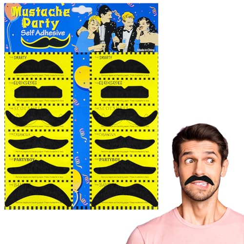 AUYAO Schnurrbart Selbstklebend Set 12 Pcs Selbstklebende Gefälschte Schnurrbärte Neuartige Falscher Schnurrbart Falscher Bärte für Party Weihnachtsfeier Geburtstag Halloween Mottopartys Kostümparty-B AUYAO Schnurrbart Selbstklebend Set 12 Pcs Selbstklebende Gefälschte Schnurrbärte Neuartige Falscher Schnurrbart Falscher Bärte für Party Weihnachtsfeier Geburtstag Halloween Mottopartys Kostümparty-B von AUYAO