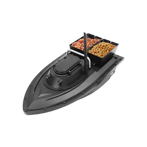 500m Köderboot Fischköder Boot Futterboot LED Baitboat Fasst mit 2* Fischköderboxen 2 kg Fischfutter Lange Lebensdauer | Wind- und Wellenfestes Design für Angeln und Füttern Fischen von AUYART