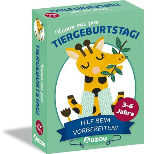 AUZOU 405016 Komm mit zum Tiergeburtstag - Hilf beim Vorbereiten Tiere Kinderspiel-Logik und Beobachtung von Huch & Friends