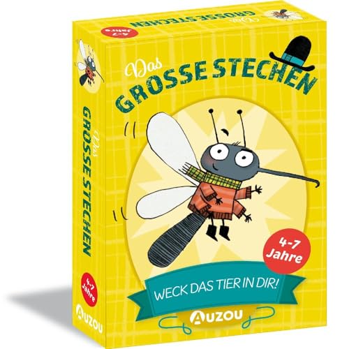 AUZOU 405017 Das große Stechen-Weck das Tier in dir Animal Familienspiel-Beobachtung und Geschwindigkeit von Huch & Friends