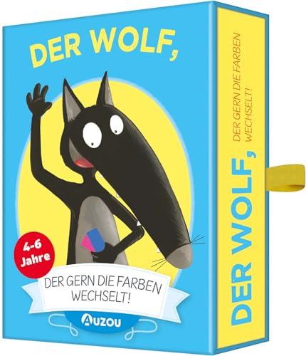 AUZOU | Der Wolf, der gern die Farben wechselt! | Kartenspiele für Kinder | Familienspiele Wolf | Der Wolf Kinderbuch | Reaktion und Genauigkeit | Farben Lernen | Für 2-6 Spieler ab 4 Jahren von AUZOU