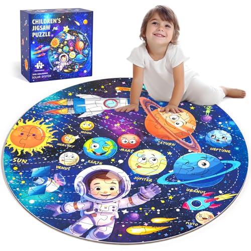 Großes Puzzle für Kinder, 70 Teile Sonnensystem Bodenpuzzle für Kinder ab 3 4 5 6 7 8 9 10, Puzzle Spiel Spielzeug Geschenke ab 3-12 Jahren Jungen Mädchen, Lernspielzeug für Kinder im Vorschulalter von AVAXESY