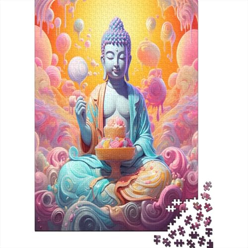 Buddha Statue Puzzle 1000 Teile Puzzles Für Erwachsene Lernspiel Herausforderungsspielzeug 1000-teilige Puzzlespiel Für Erwachsene Kinder Puzzel 1000pcs (75x50cm) von AVBBGERII