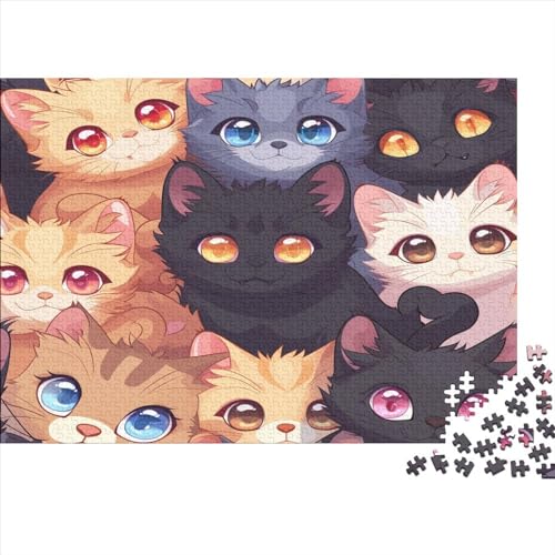 Cartoon Kat Puzzle 1000 Teile Puzzle Für Erwachsene Und Kinder Ab 14 Jahren Puzzel 1000pcs (75x50cm) von AVBBGERII