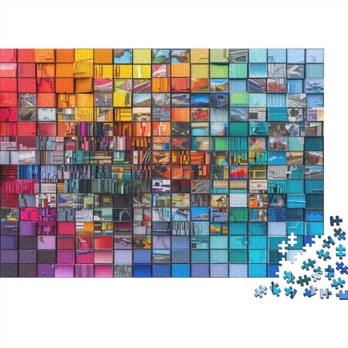 ColoRot Building Blocks 1000 Stück Puzzles Für Erwachsene Teenager Stress Abbauen Familien-Puzzlespiel 1000-teiliges Puzzle Kinder Lernspiel Spielzeug Geschenk Puzzel 1000pcs (75x50cm) von AVBBGERII