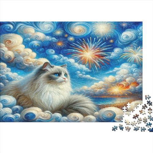 Cute Kat 1000 Stück Puzzles Für Erwachsene Teenager Stress Abbauen Familien-Puzzlespiel 1000-teiliges Puzzle Kinder Lernspiel Spielzeug Geschenk Puzzel 1000pcs (75x50cm) von AVBBGERII