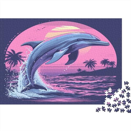 Delphin Puzzlespiel 1000 Teile Puzzle Für Erwachsene Und Kinder Ab 14 Jahren, Puzzle Erwachsenen Puzzlespi Puzzel 1000pcs (75x50cm) von AVBBGERII