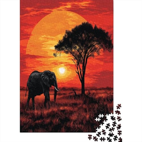 Elefant 1000 Stück Puzzles Für Erwachsene Teenager Stress Abbauen Familien-Puzzlespiel Mit Poster in 1000-teiliges Puzzle Kinder Lernspiel Spielzeug Geschenk Puzzel 1000pcs (75x50cm) von AVBBGERII