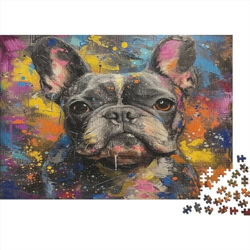 French BullHund Puzzle 1000 Teile Erwachsene Puzzles Für Erwachsene Klassische Puzzles 1000 Teile Erwachsene Puzzlespiel Schwer Pädagogisches Spielzeug Erwachsene Kinder Puzzel 1000pcs (75x50cm) von AVBBGERII