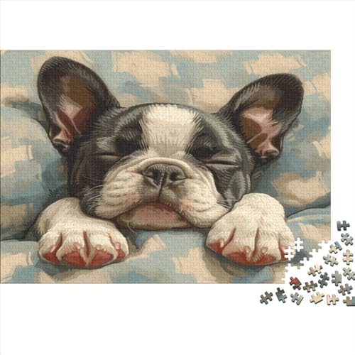 French BullHund Puzzle 1000 Teile Für Erwachsene Und Kinder Ab 14 Jahrenfür Stressabbauer Puzzlespiel Erwachsenen Puzzlespiel Puzzel 1000pcs (75x50cm) von AVBBGERII