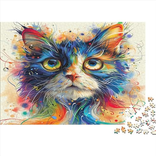 Kat Puzzle 1000 Teile Puzzles Für Erwachsene Lernspiel Herausforderungsspielzeug 1000-teilige Puzzlespiel Für Erwachsene Kinder Puzzel 1000pcs (75x50cm) von AVBBGERII