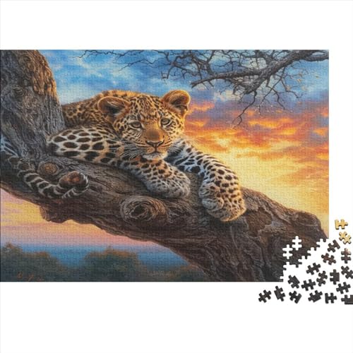 Leopard Puzzle 1000 Teile Puzzles Für Erwachsene Lernspiel Herausforderungsspielzeug 1000-teilige Puzzlespiel Für Erwachsene Kinder Puzzel 1000pcs (75x50cm) von AVBBGERII