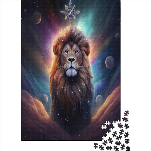 Löwe 1000 Stück Puzzles Für Erwachsene Teenager Stress Abbauen Familien-Puzzlespiel Mit Poster in 1000-teiliges Puzzle Kinder Lernspiel Spielzeug Geschenk Puzzel 1000pcs (75x50cm) von AVBBGERII