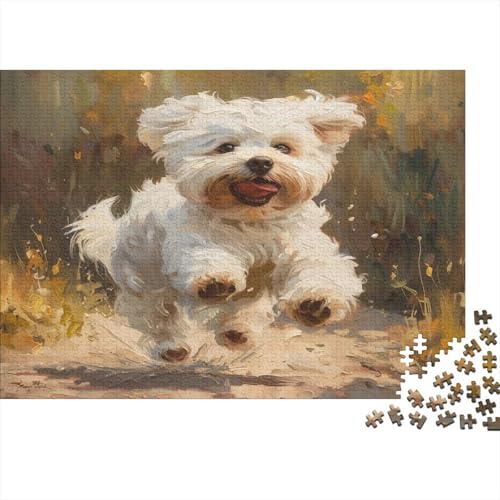 Maltese Hund Puzzle 1000 Teile Puzzle Erwachsene Schwieriges Schwer Puzzle Für Erwachsene Und Kinder Ab 14 Jahren Puzzel 1000pcs (75x50cm) von AVBBGERII