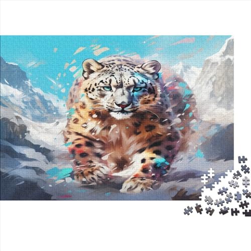 SchneeLeopard Puzzle 1000 Teile Erwachsener Kniffel Spaß Für Die Ganze Familie - Abwechslungsreiche 1000 Puzzleteilige Motive Puzzlespiel Erwachsene, Puzzel 1000pcs (75x50cm) von AVBBGERII