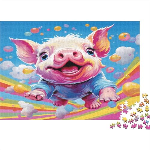 Schwein 1000 Stück Puzzles Für Erwachsene Teenager Stress Abbauen Familien-Puzzlespiel 1000-teiliges Puzzle Kinder Lernspiel Spielzeug Geschenk Puzzel 1000pcs (75x50cm) von AVBBGERII